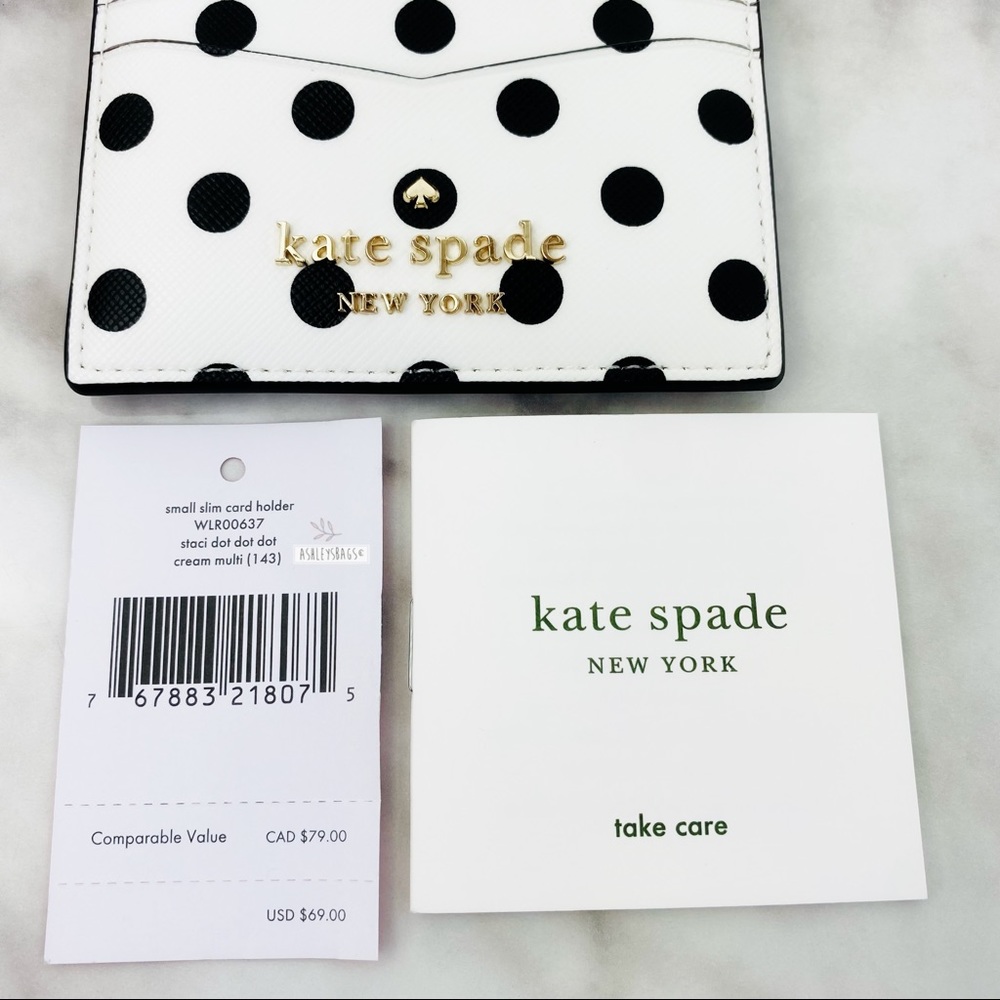 Kate Spade Polka Dot Slim Card Holder Wallet - Picture 4 of 4